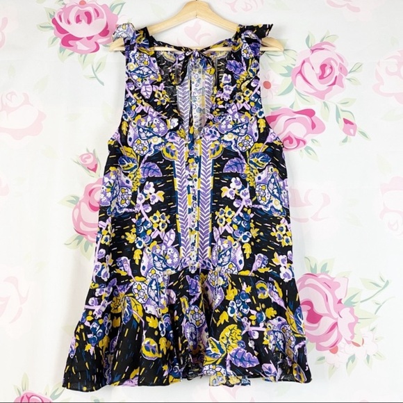 NEW Free People Summer in Tulum Dark Tunic Floral Top XS - Picture 7 of 12